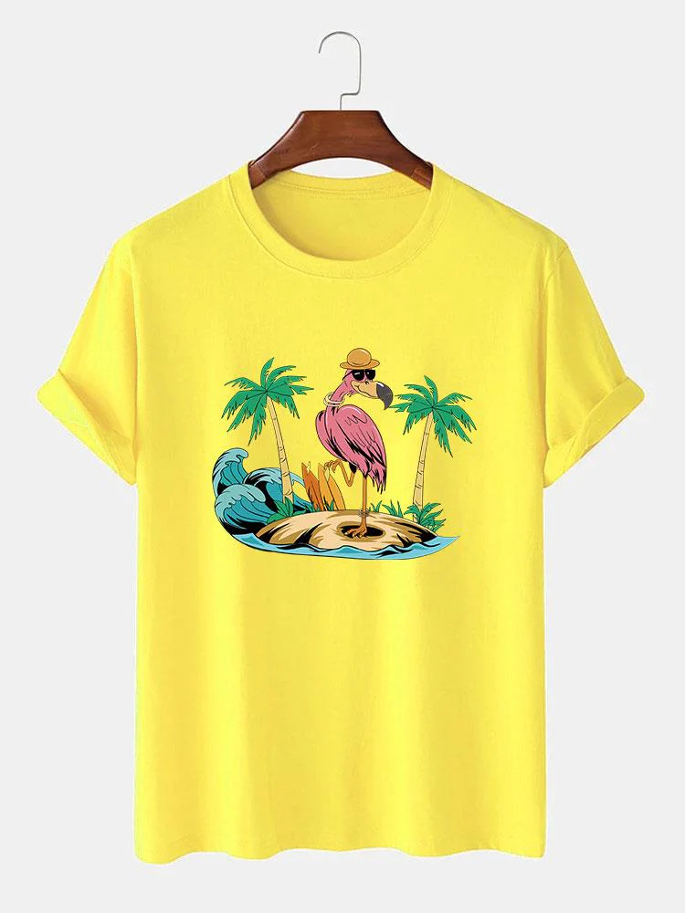 Austin® | Flamingo On Vacation Print T-Shirt - Image 7