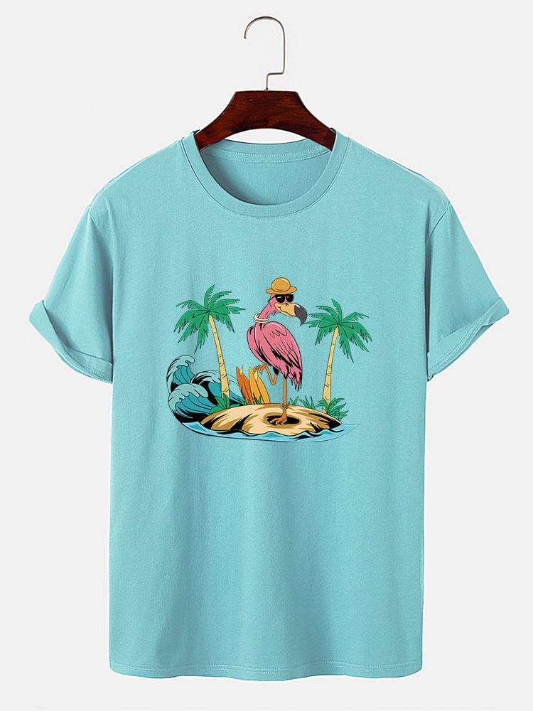 Austin® | Flamingo On Vacation Print T-Shirt - Image 8