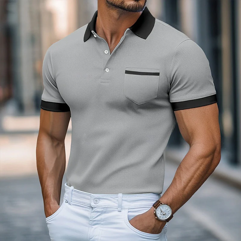 Austin | Men'S Retro Casual Colorblock Short Sleeve Polo Shirt - Image 2
