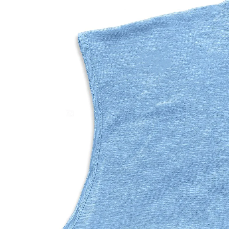 Austin | Men'S Solid Color Round Neck Cotton Blend Sleeveless T-Shirt - Image 6