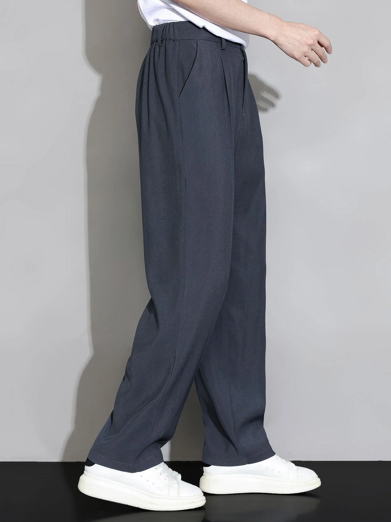 Auvray® | Relax Fit Elastic Waist Straight Leg Trousers - Image 5