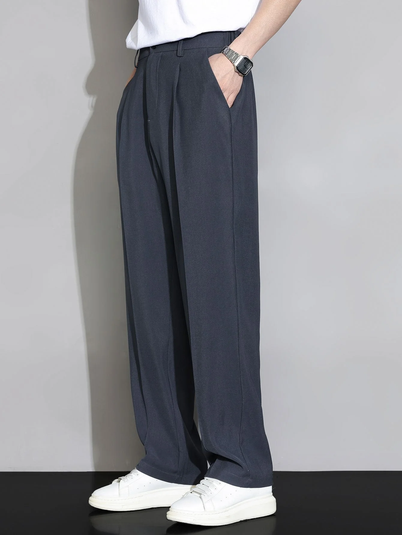 Auvray® | Relax Fit Elastic Waist Straight Leg Trousers - Image 6