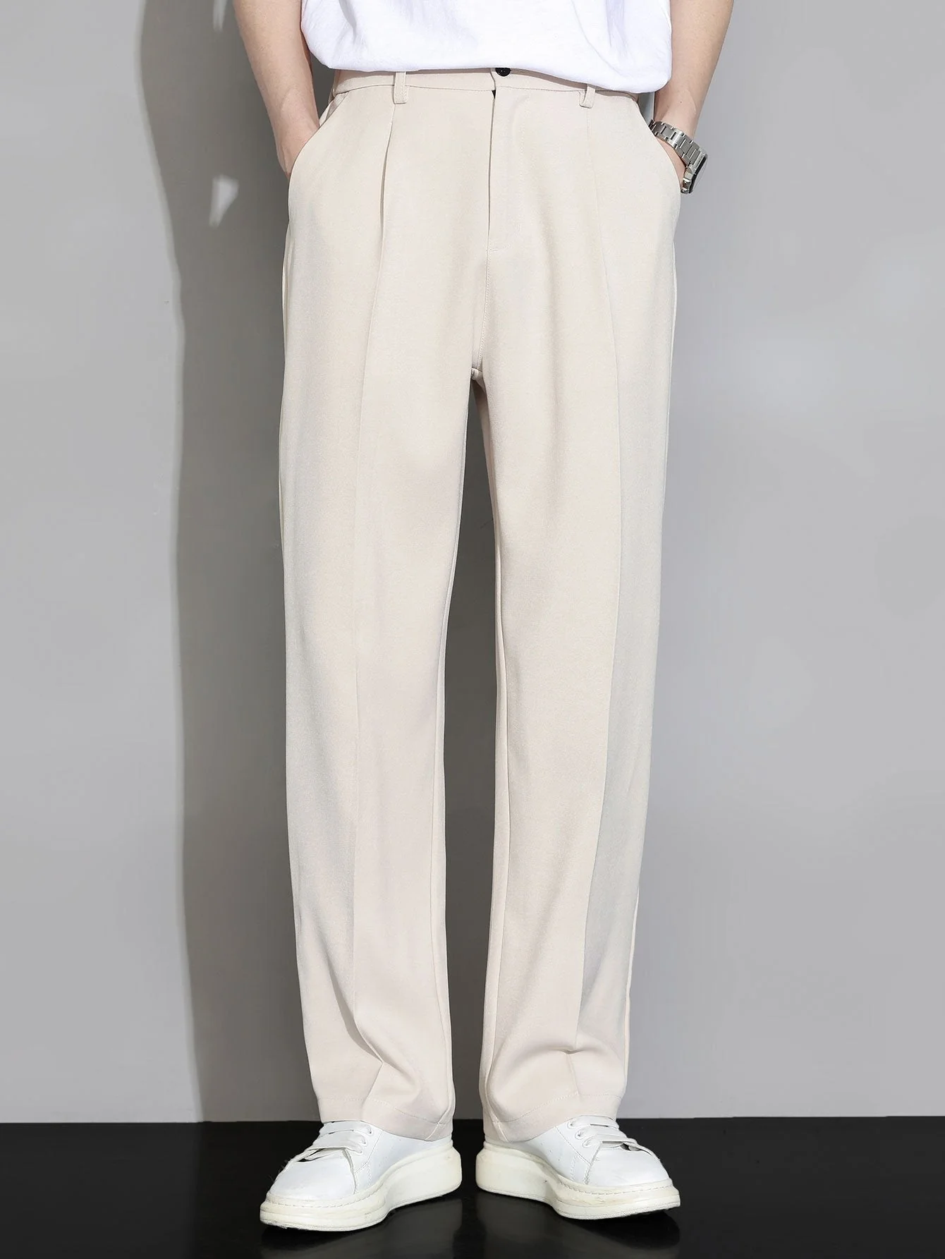Auvray® | Relax Fit Elastic Waist Straight Leg Trousers - Image 7