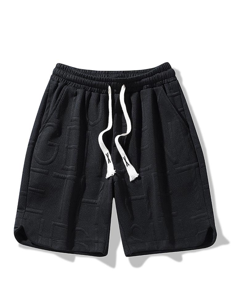 Avelino® | Letter Jacquard Warm Up Shorts - Image 2