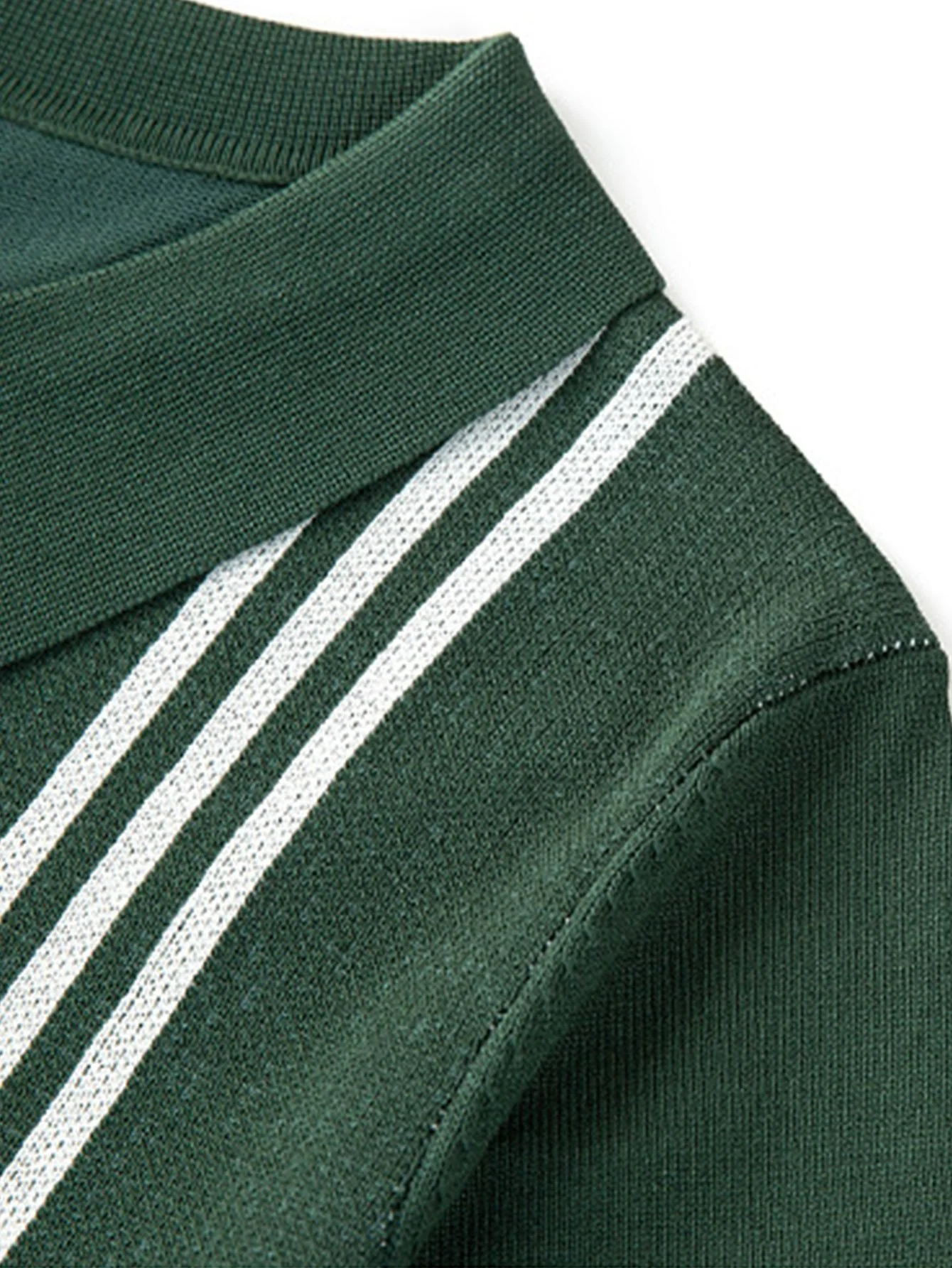 Axel | Striped Frame Short Sleeve Sweater Polo - Image 3