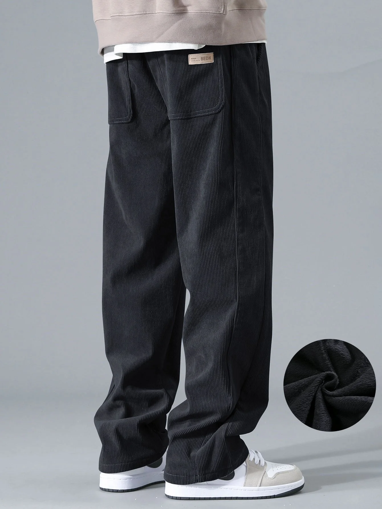 Aykut® | Polar Fleece Lined Straight Leg Corduroy Pants - Image 4