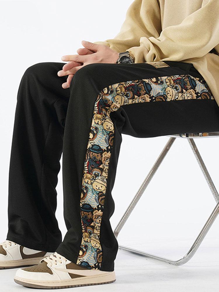 Aylmer® | Bear Print Patchwork Straight Leg Pants - Image 4