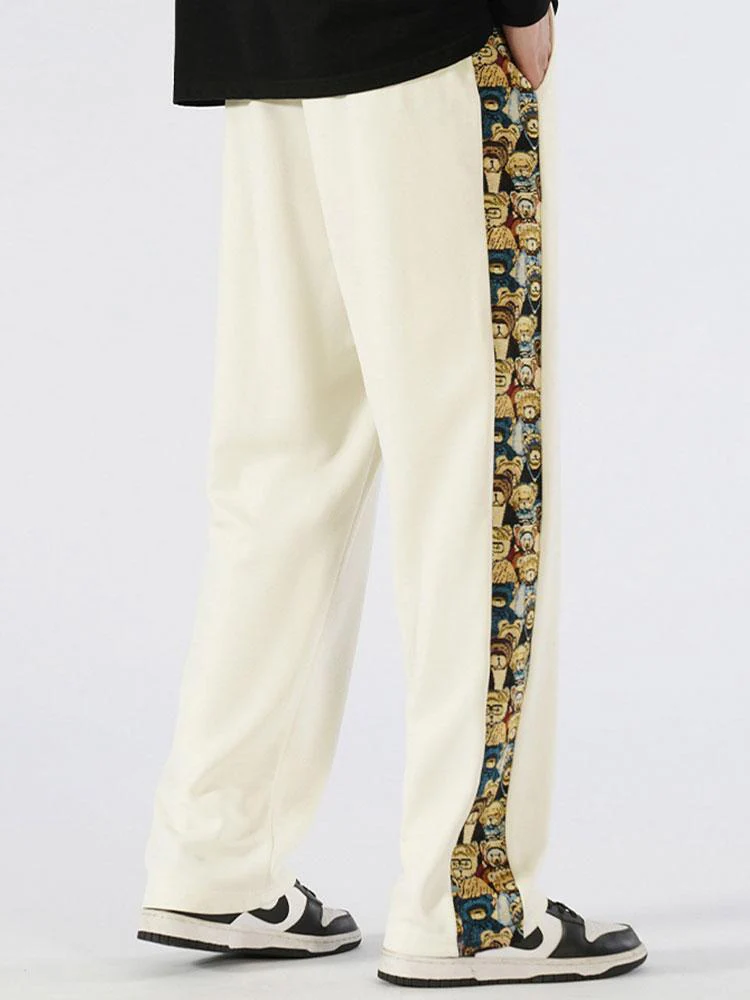Aylmer® | Bear Print Patchwork Straight Leg Pants - Image 8