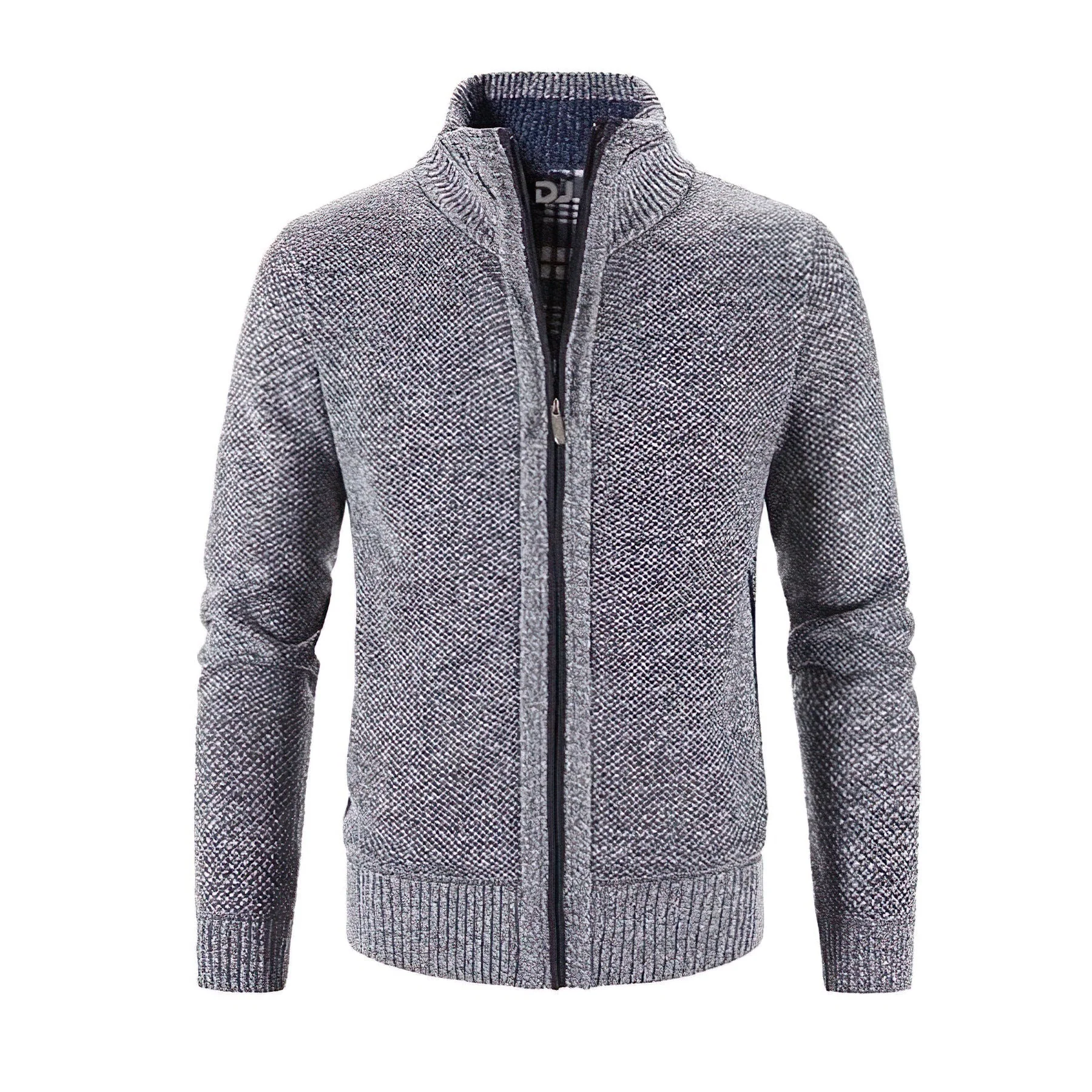Azriel | Stylish cardigan with zipper and stand-up collar