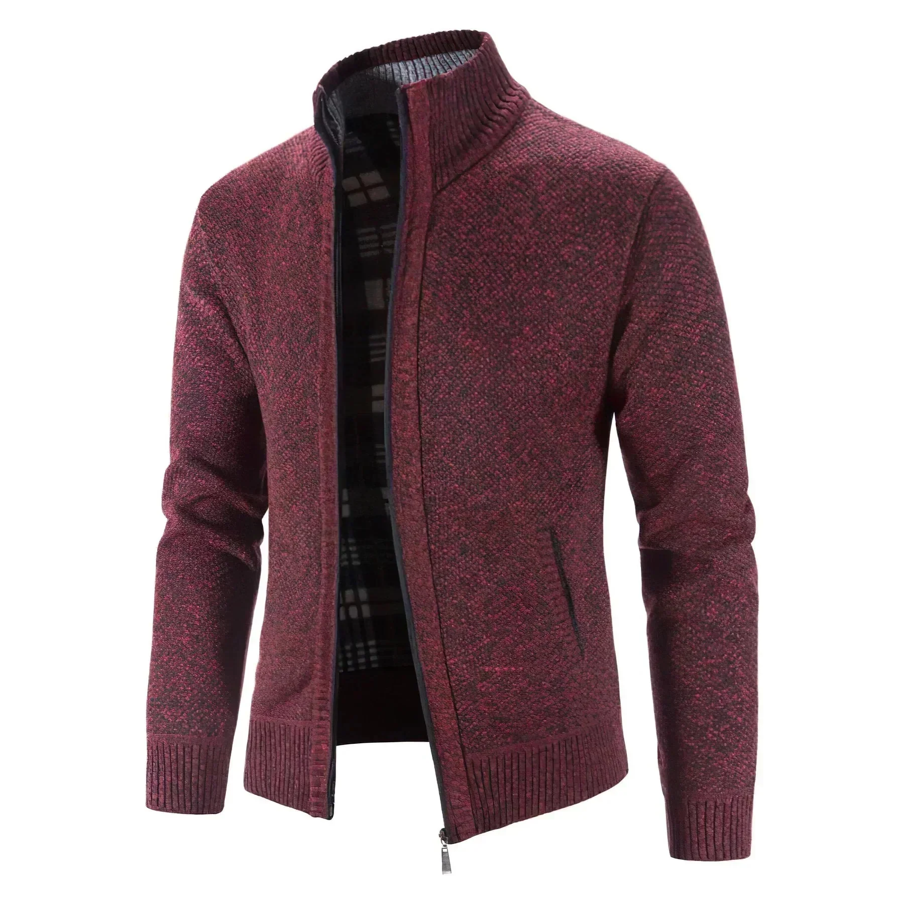 Azriel | Stylish cardigan with zipper and stand-up collar - Image 6