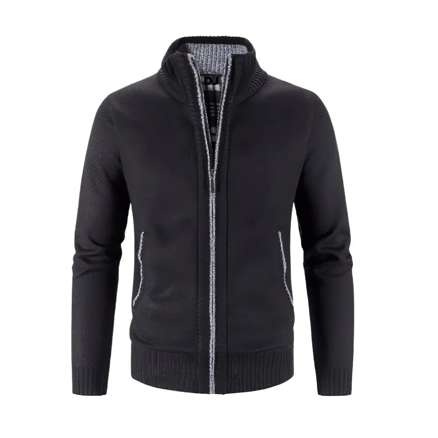 Azriel | Stylish cardigan with zipper and stand-up collar - Image 7