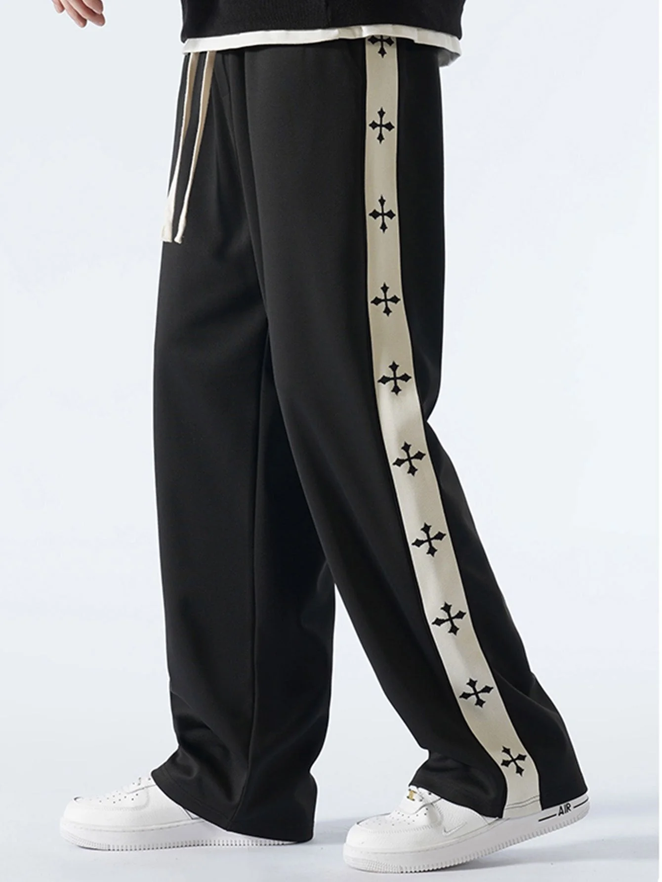 Bach® | Relax Fit Cross Side Stripe Straight Leg Pants - Image 2