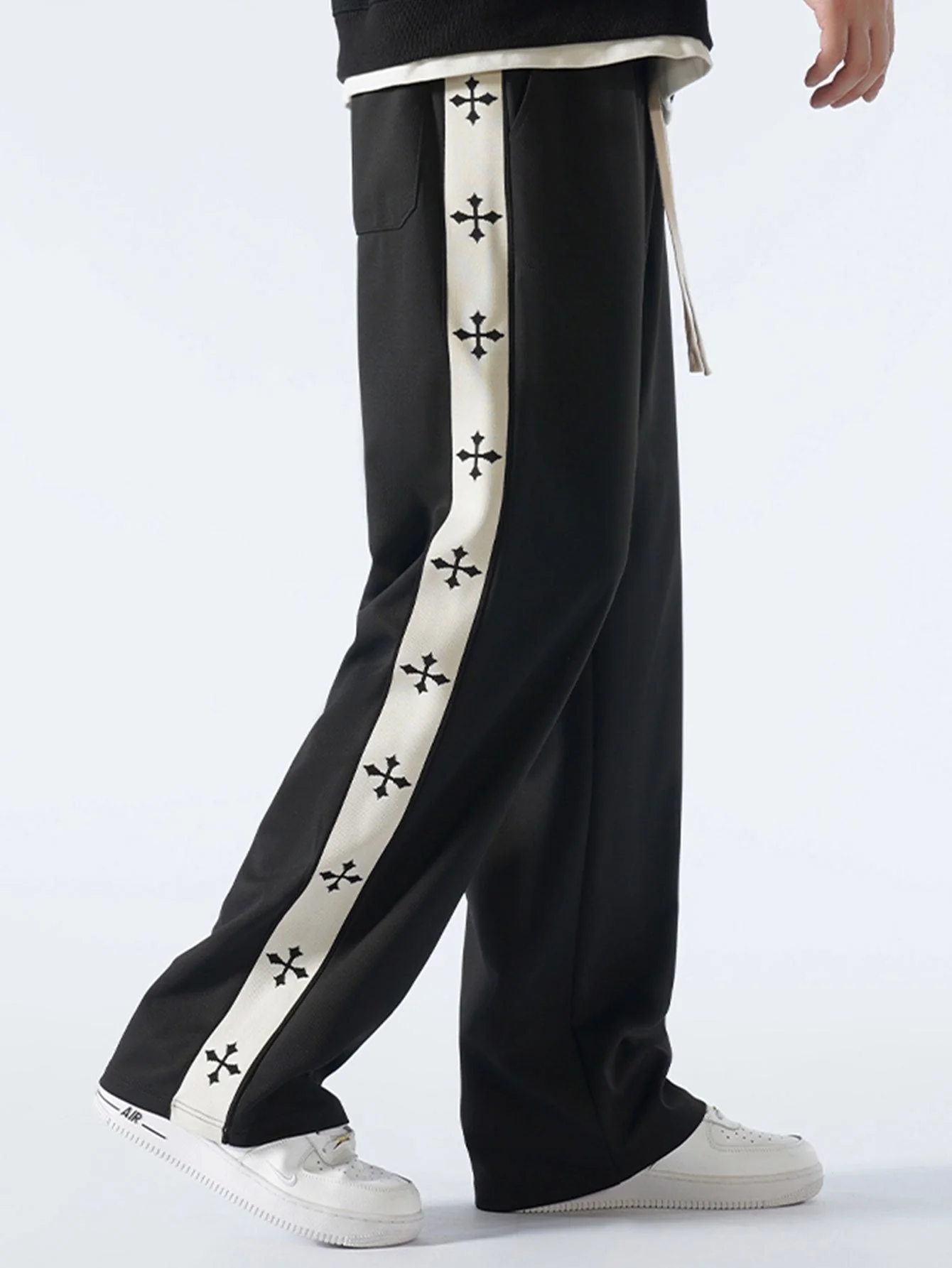 Bach® | Relax Fit Cross Side Stripe Straight Leg Pants - Image 3