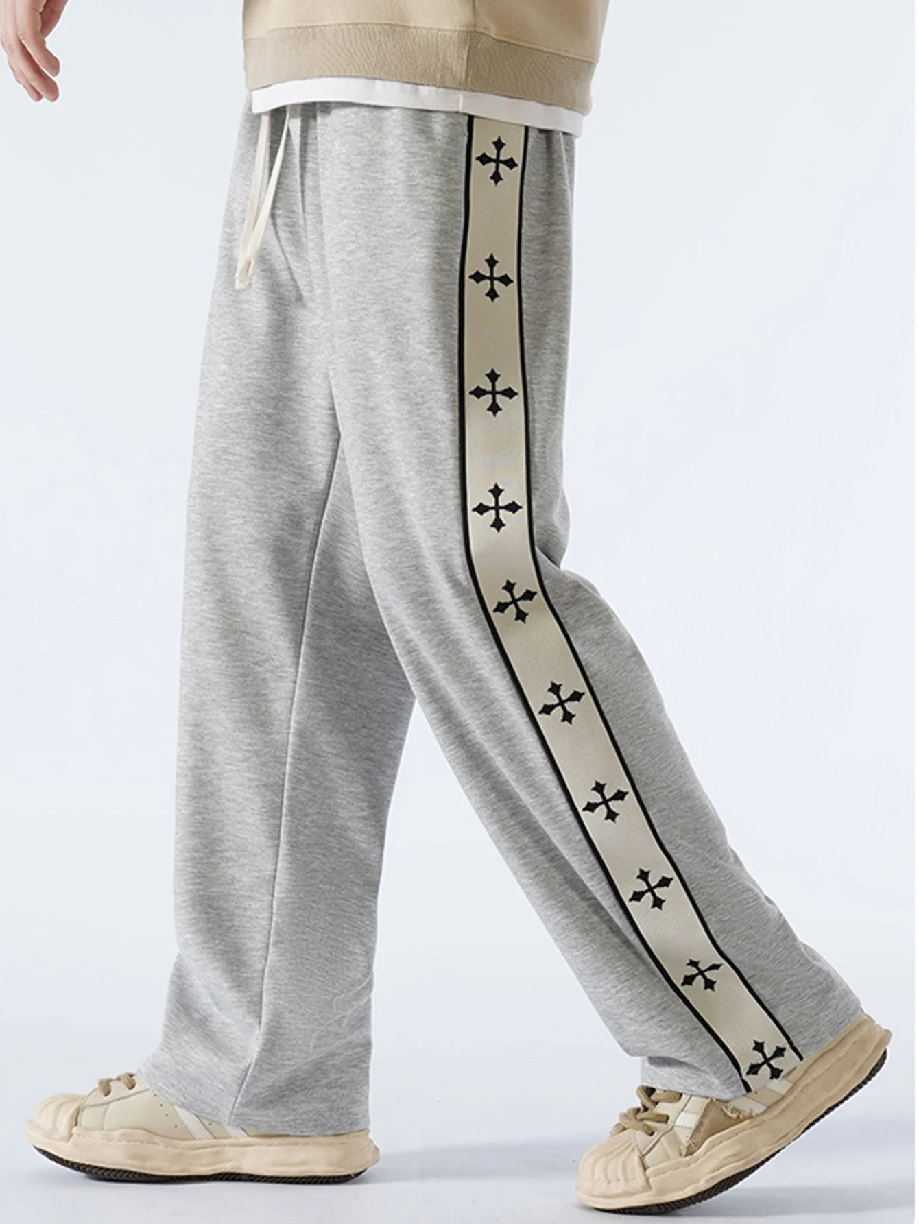 Bach® | Relax Fit Cross Side Stripe Straight Leg Pants - Image 4