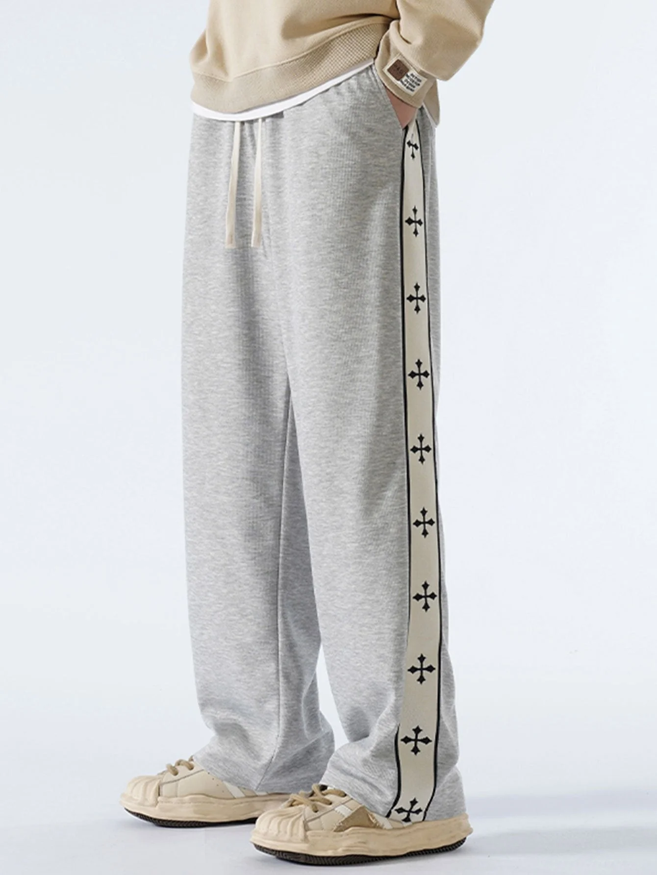 Bach® | Relax Fit Cross Side Stripe Straight Leg Pants - Image 6