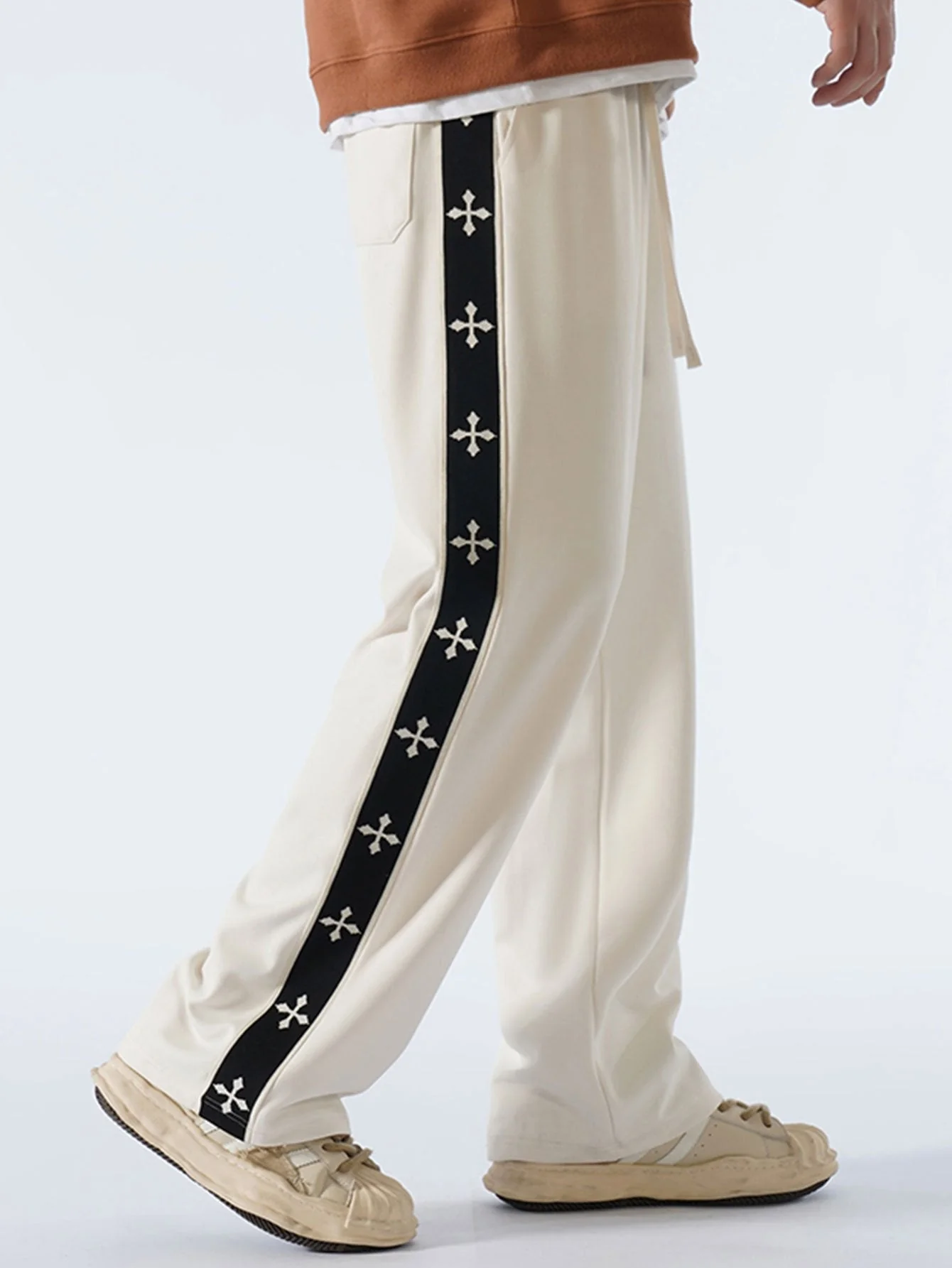 Bach® | Relax Fit Cross Side Stripe Straight Leg Pants - Image 8