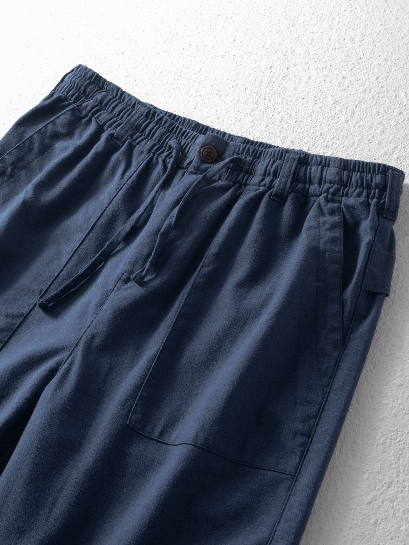 Badr® | Linen Cotton Blend Drawstring Shorts - Image 7