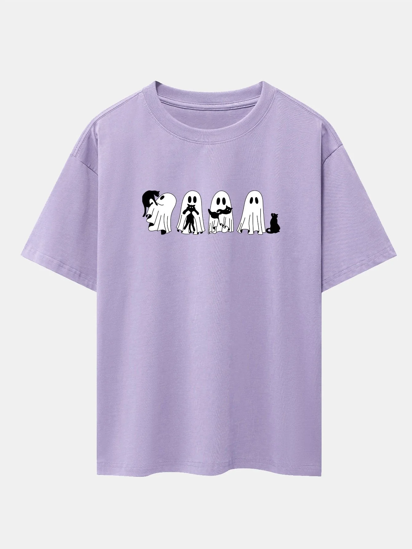 Baldomero® | Black Cat Ghost Print Drop Shoulder Oversize T-Shirt - Image 15