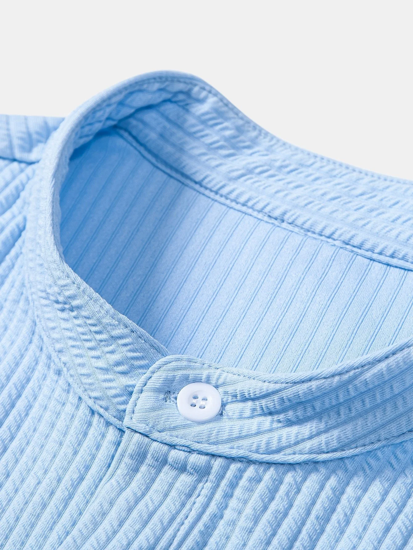 Baldomero® | Long Sleeve Muscle Fit Ribbed Stand Collar Shirt - Image 13