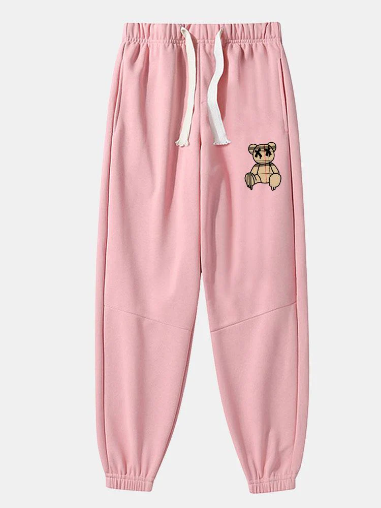 Baldovino® | Plaid Pattern Dissolving Bear Print Cotton Blend Jogger Pants - Image 5