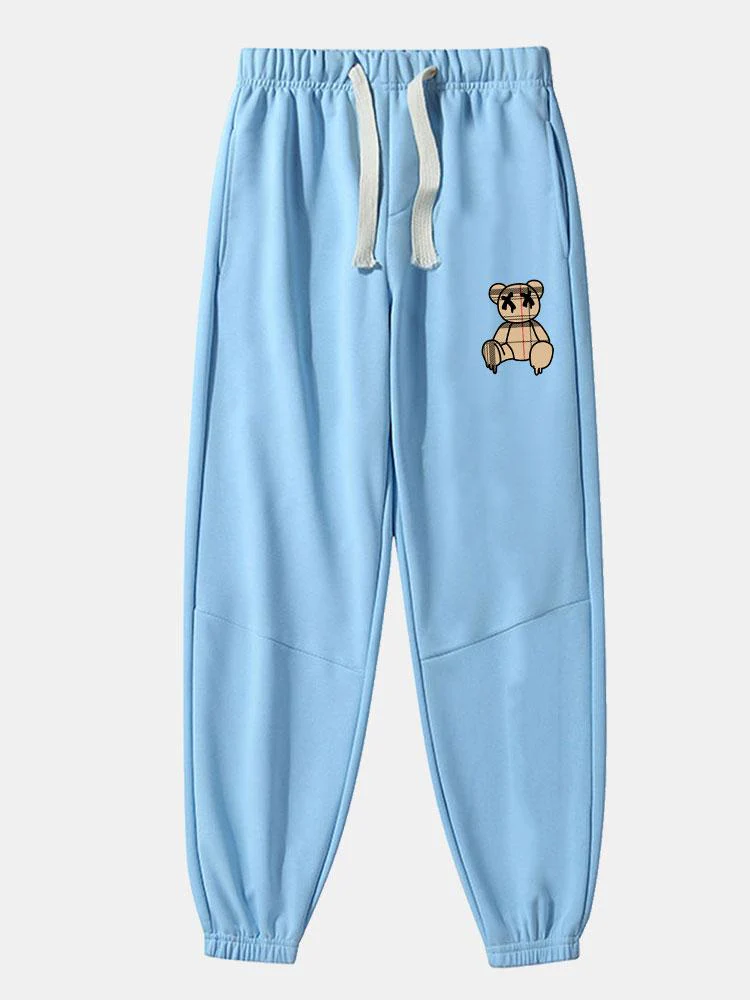 Baldovino® | Plaid Pattern Dissolving Bear Print Cotton Blend Jogger Pants - Image 6