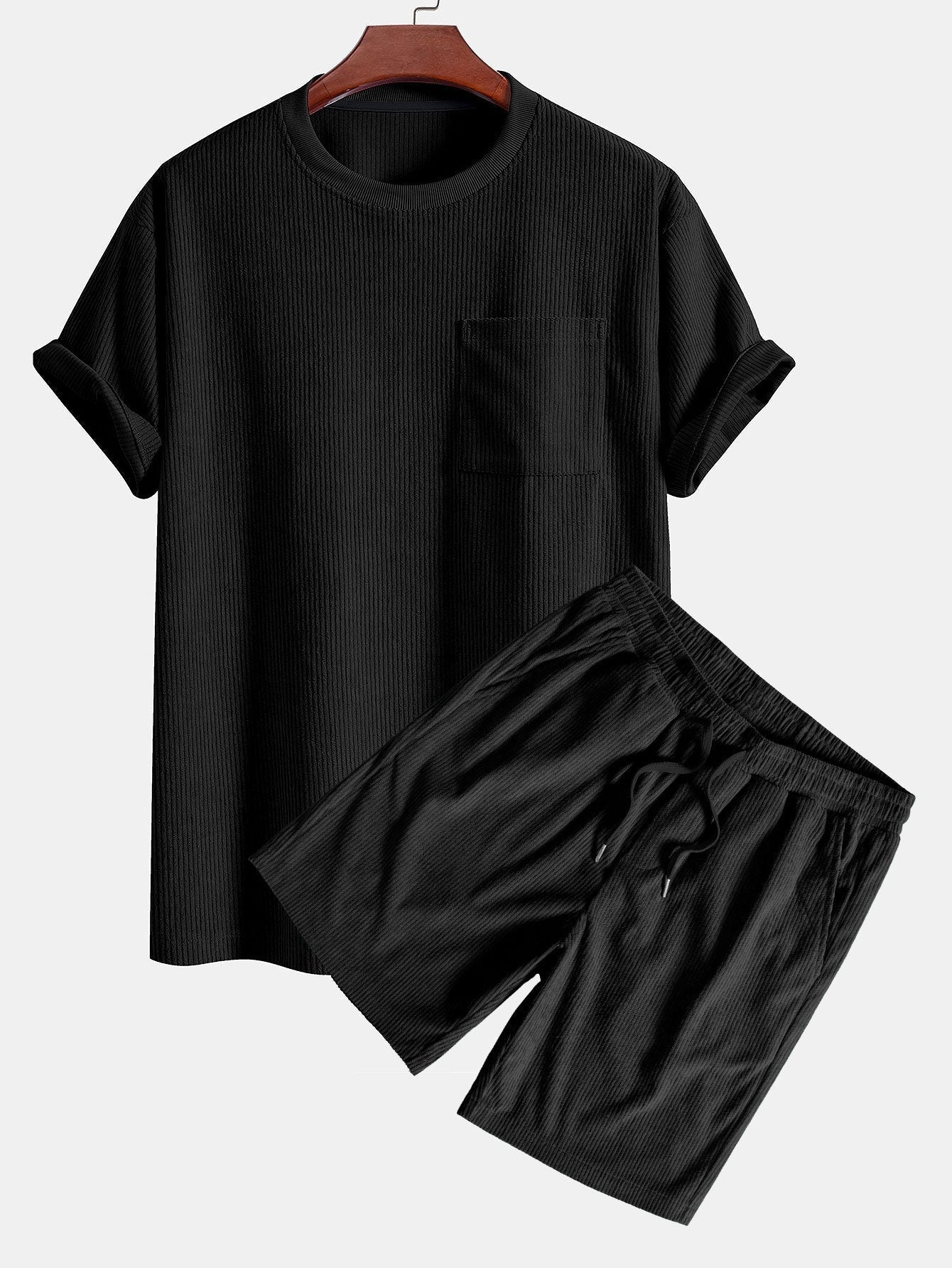 Baltasar® | Corduroy Oversize T-Shirt With Pocket & Shorts - Image 3