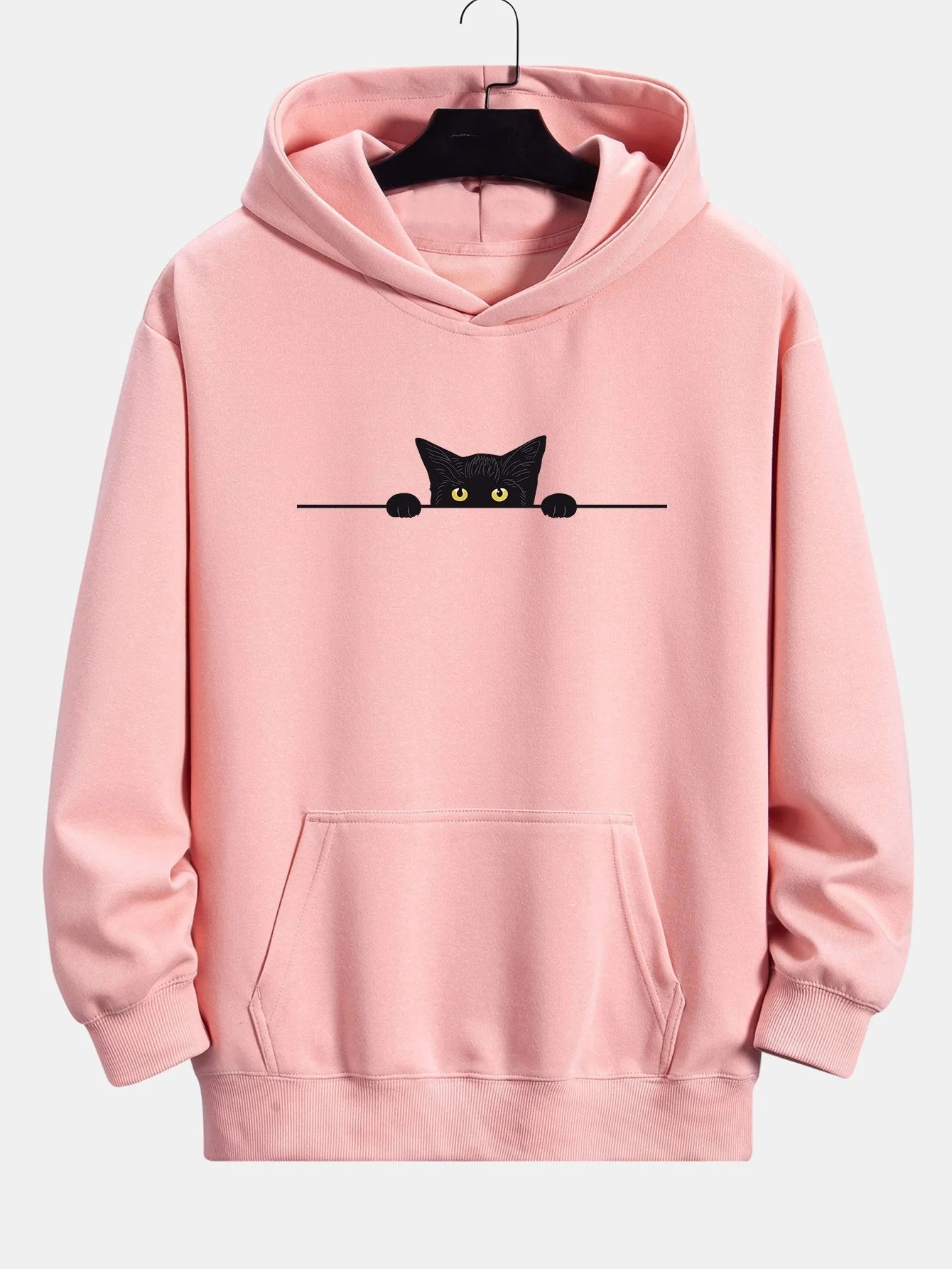 Balthazar | Black Cat Print Relax Fit Hoodie - Image 2
