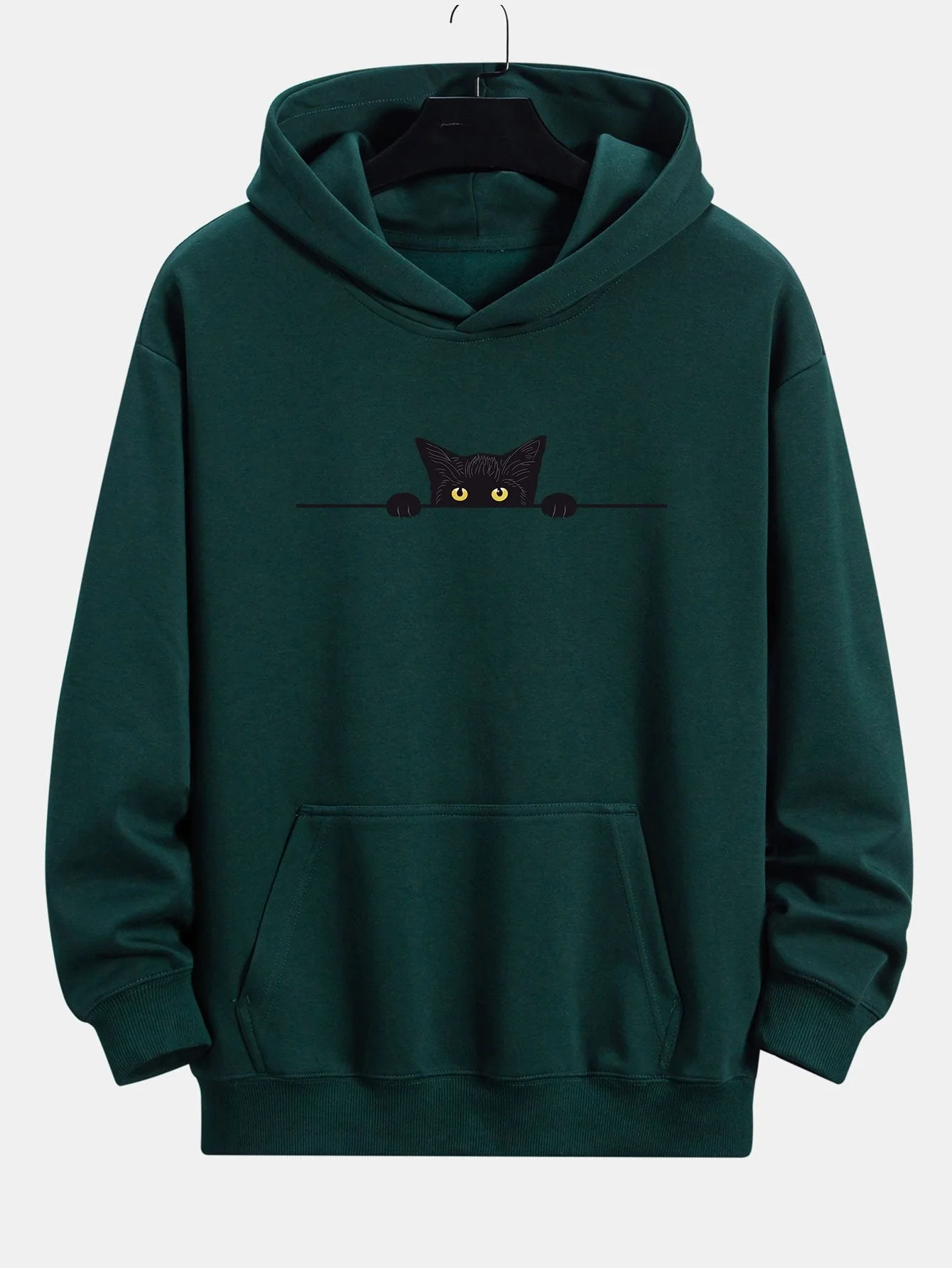 Balthazar | Black Cat Print Relax Fit Hoodie - Image 4
