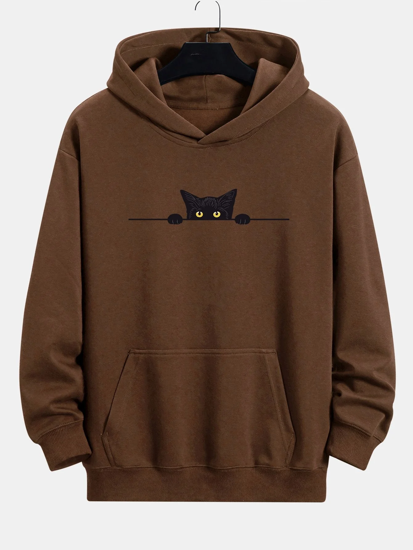 Balthazar | Black Cat Print Relax Fit Hoodie - Image 5