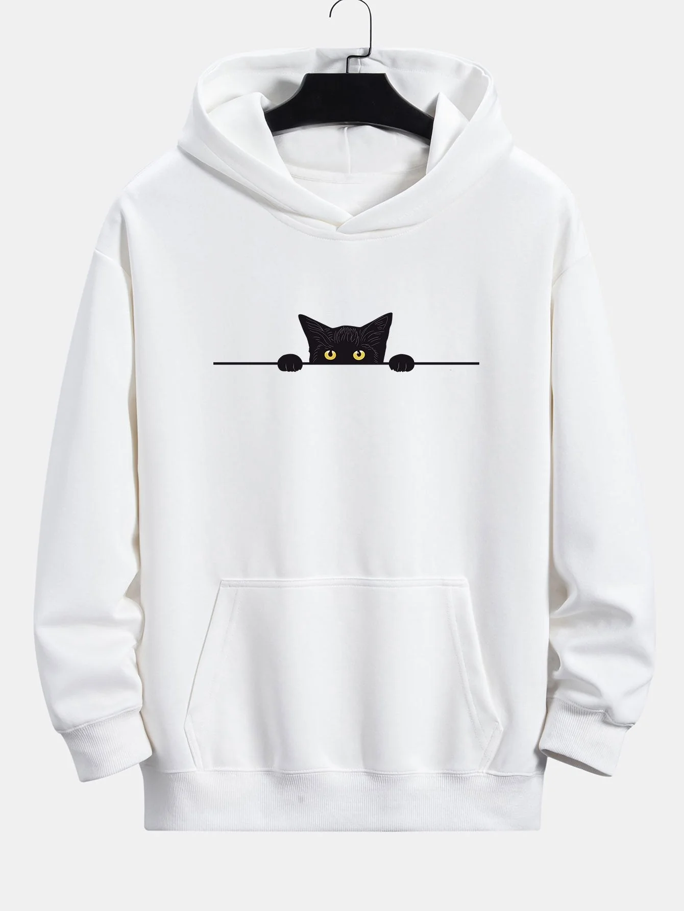 Balthazar | Black Cat Print Relax Fit Hoodie - Image 6