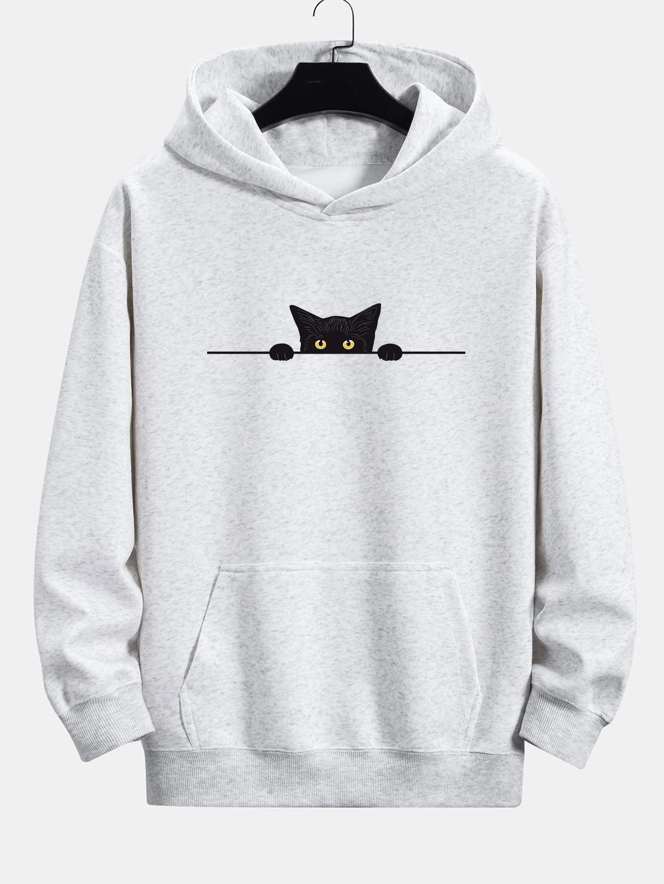 Balthazar | Black Cat Print Relax Fit Hoodie - Image 7