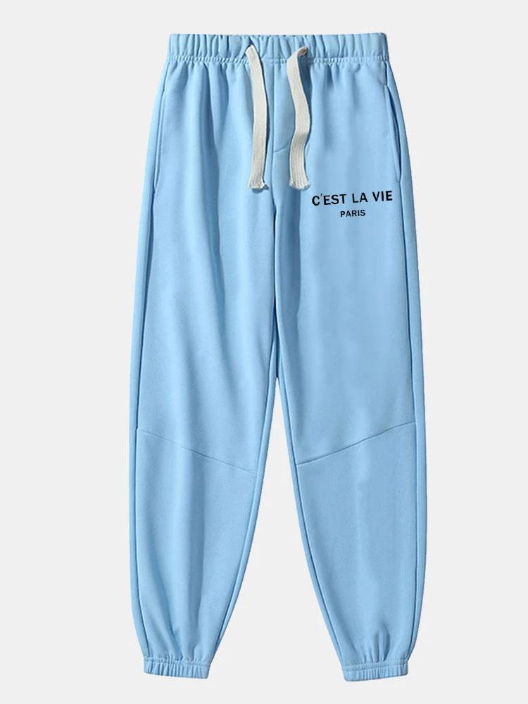 Bampfylde® | Paris Print Cotton Blend Jogger Pants - Image 2