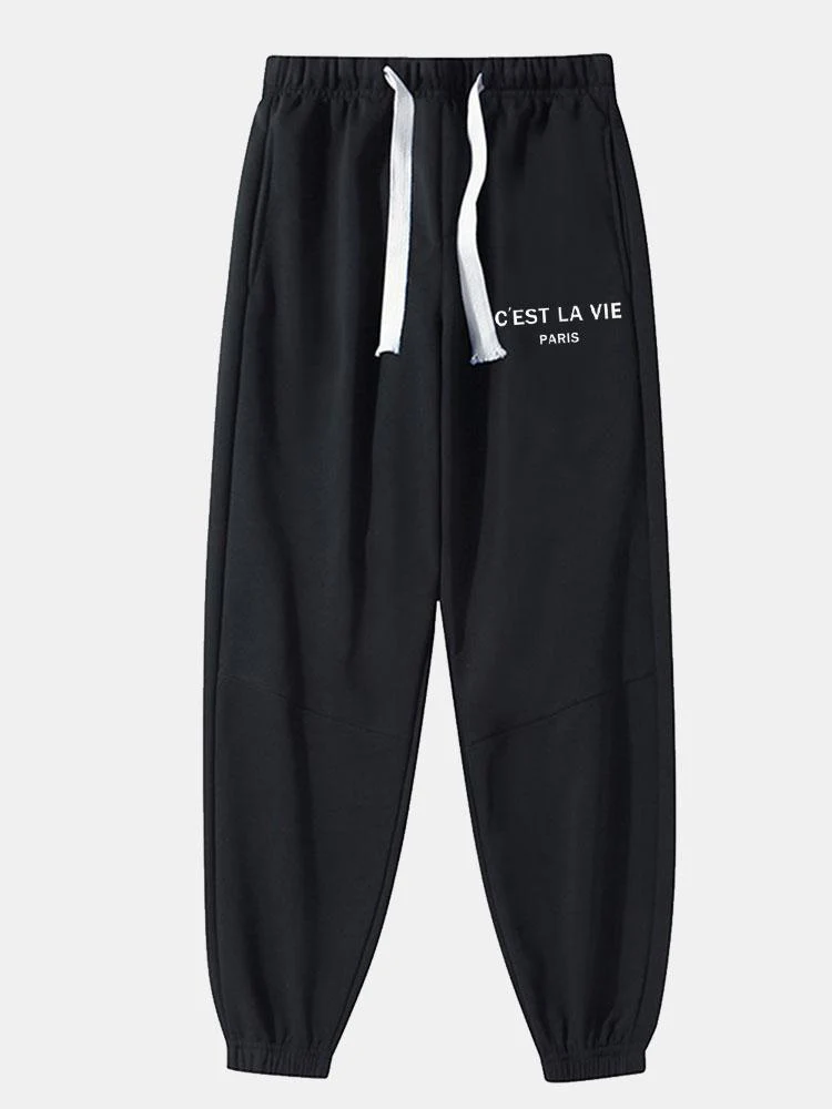 Bampfylde® | Paris Print Cotton Blend Jogger Pants - Image 6