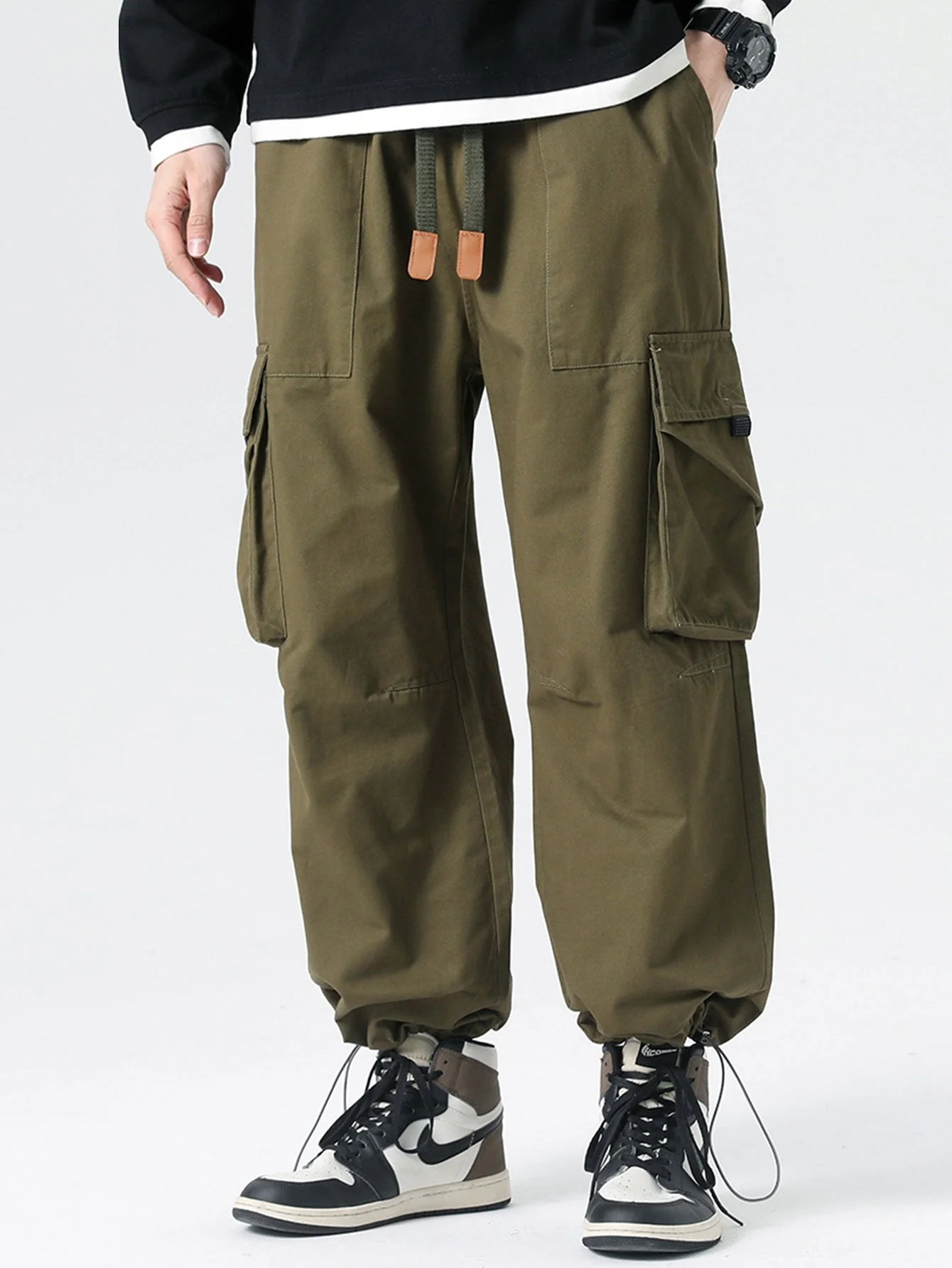 Bandon® | Elastic Drawstring Cuff Parachute Cargo Pants - Image 2