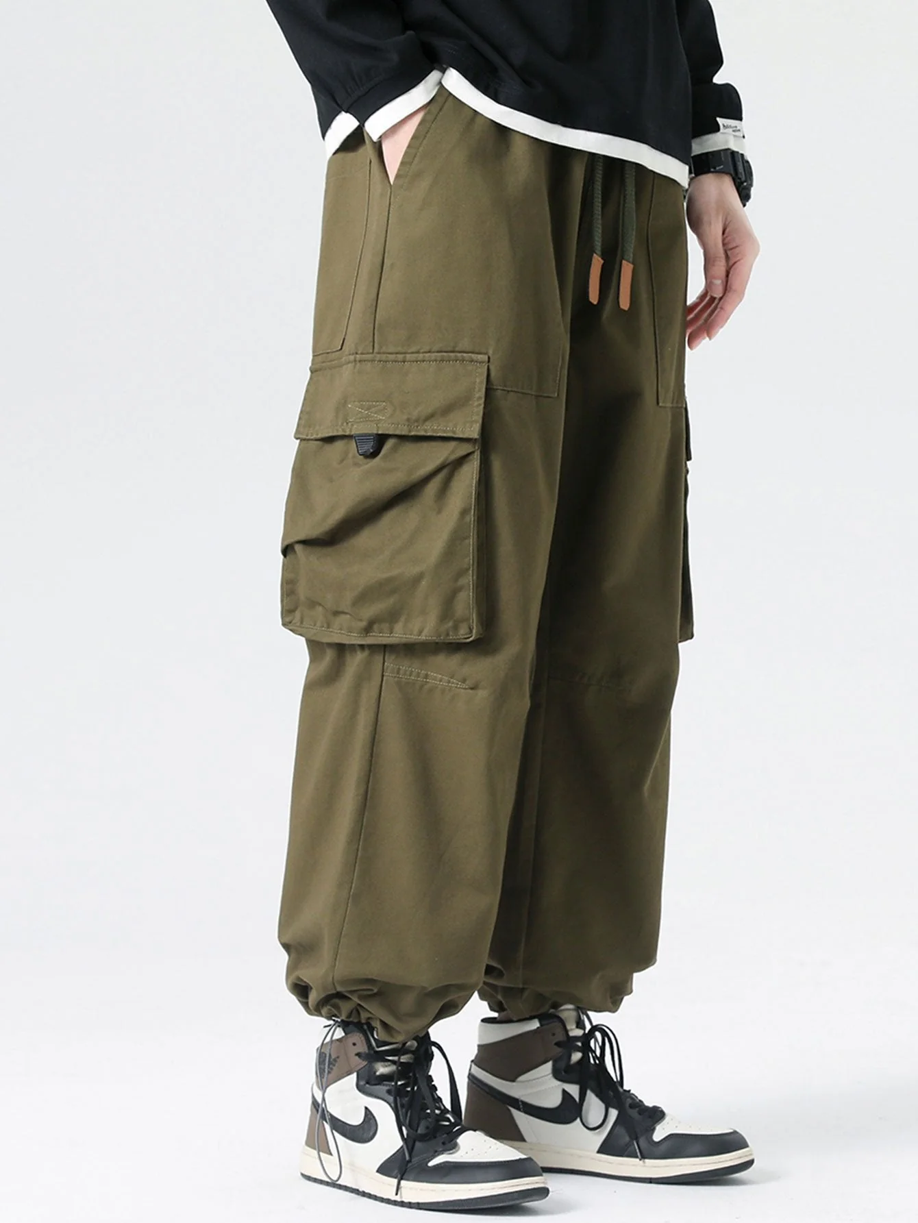 Bandon® | Elastic Drawstring Cuff Parachute Cargo Pants - Image 3