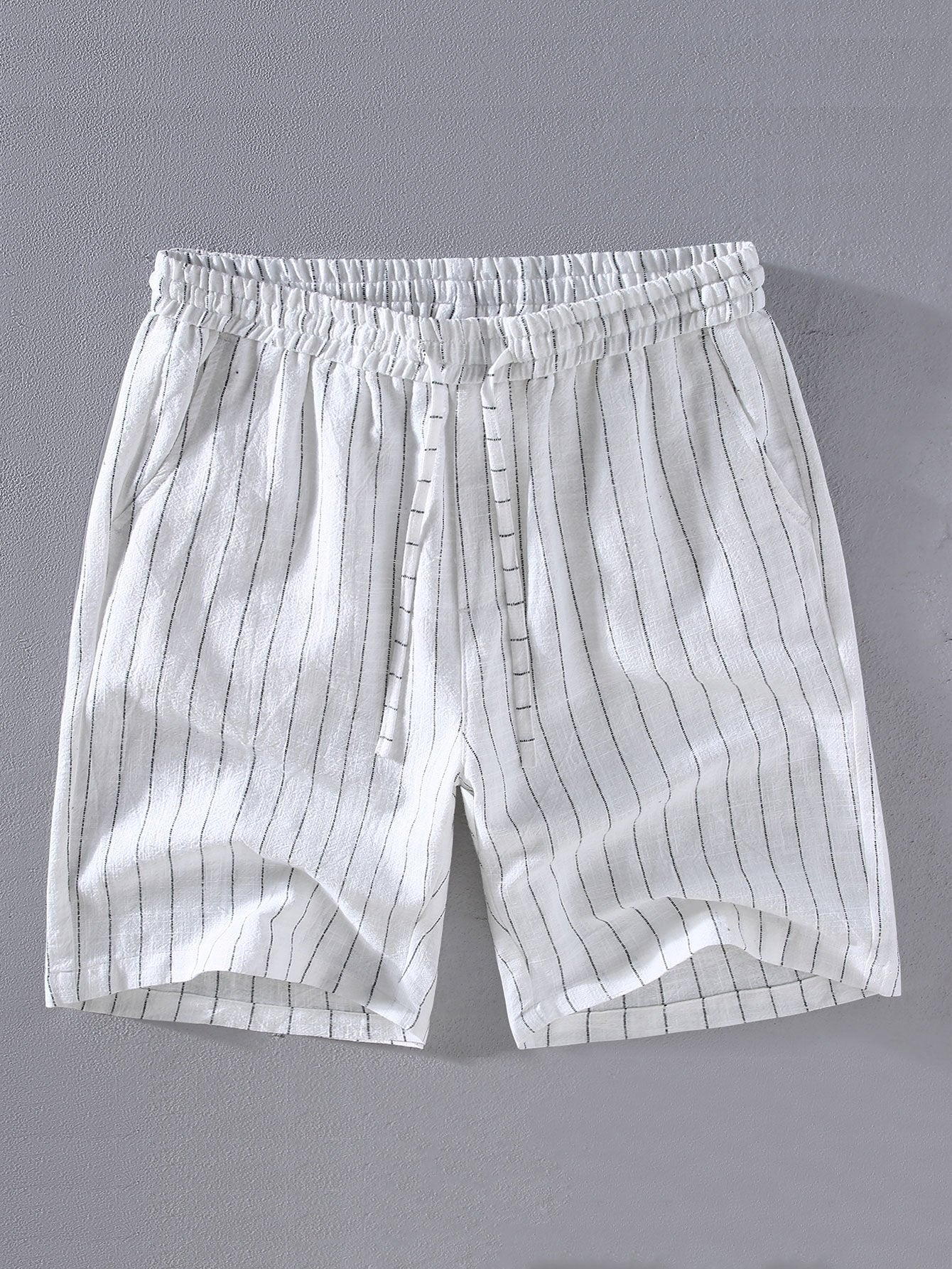 Baptiste® | Linen Cotton Blend Striped Shorts - Image 4