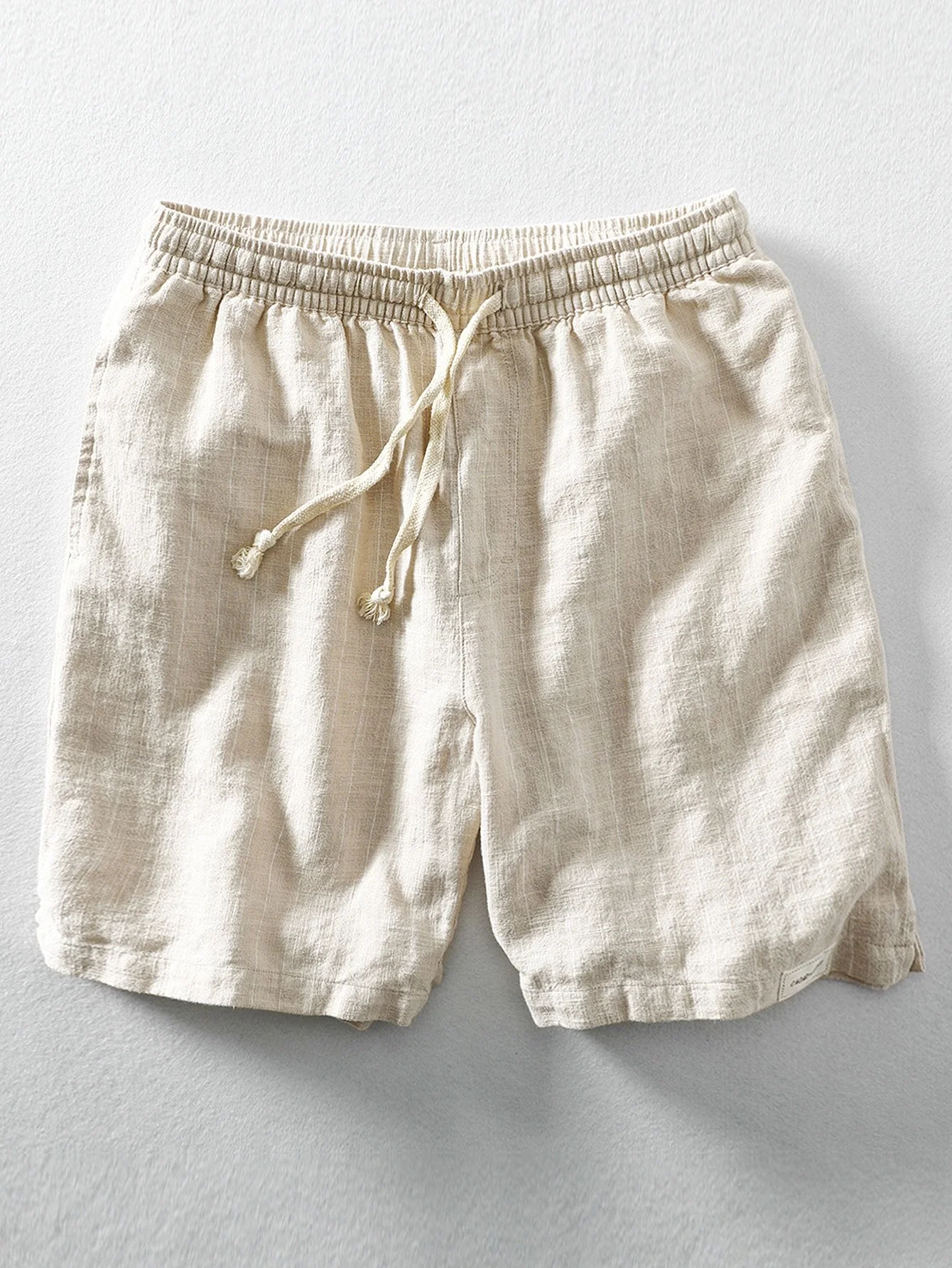 Barath® | Linen Cotton Blend Drawstring Striped Shorts - Image 2