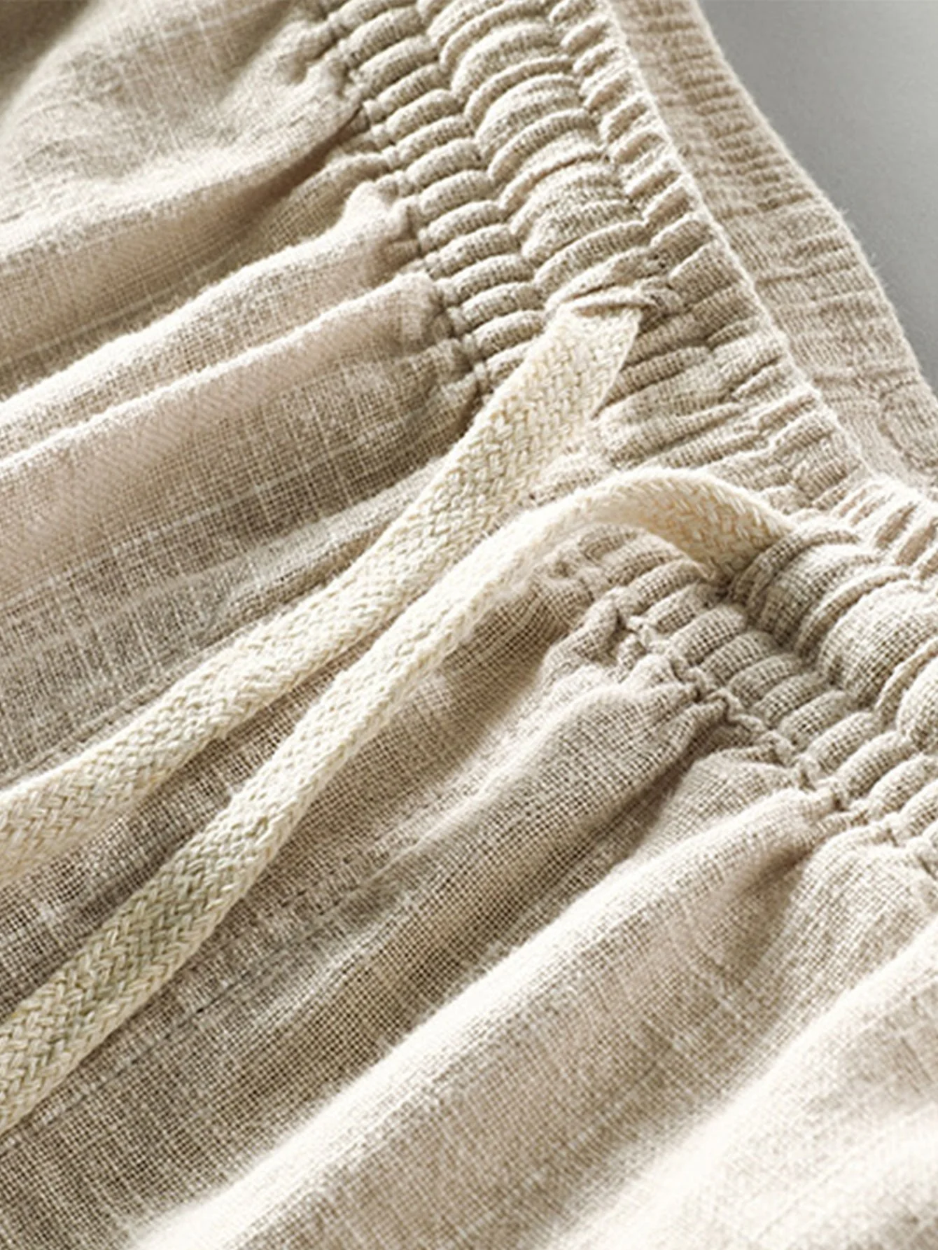 Barath® | Linen Cotton Blend Drawstring Striped Shorts - Image 7