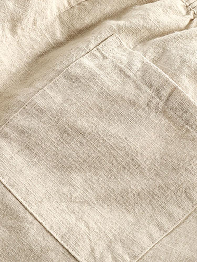 Barbe® | Linen Cotton Blend Drawstring Shorts - Image 10
