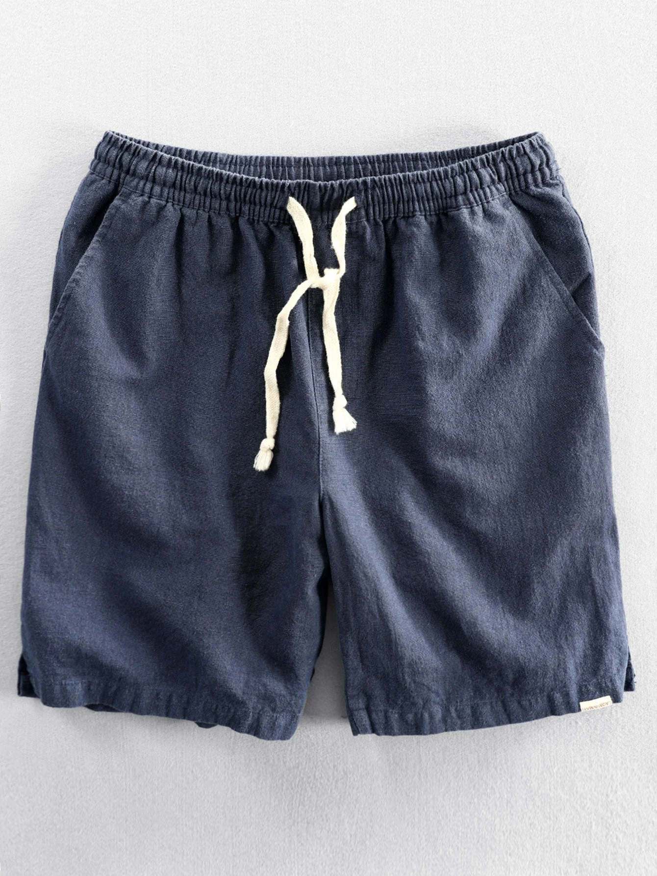 Barbe® | Linen Cotton Blend Drawstring Shorts - Image 2
