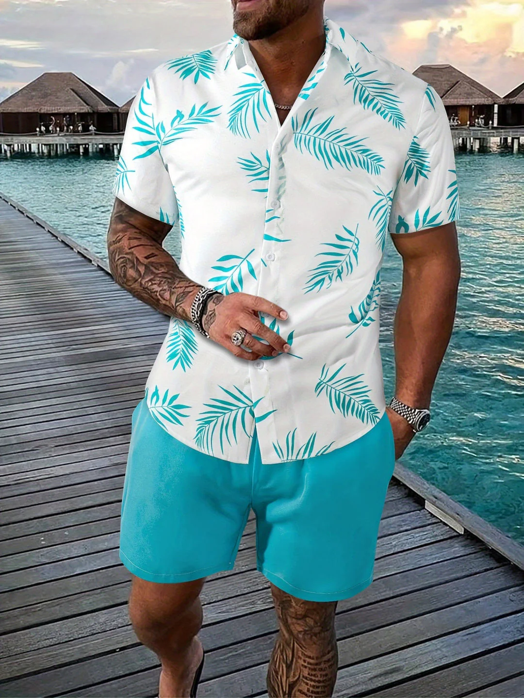 Barclay® | Tropical Beach Shirt & Shorts Set - Image 3