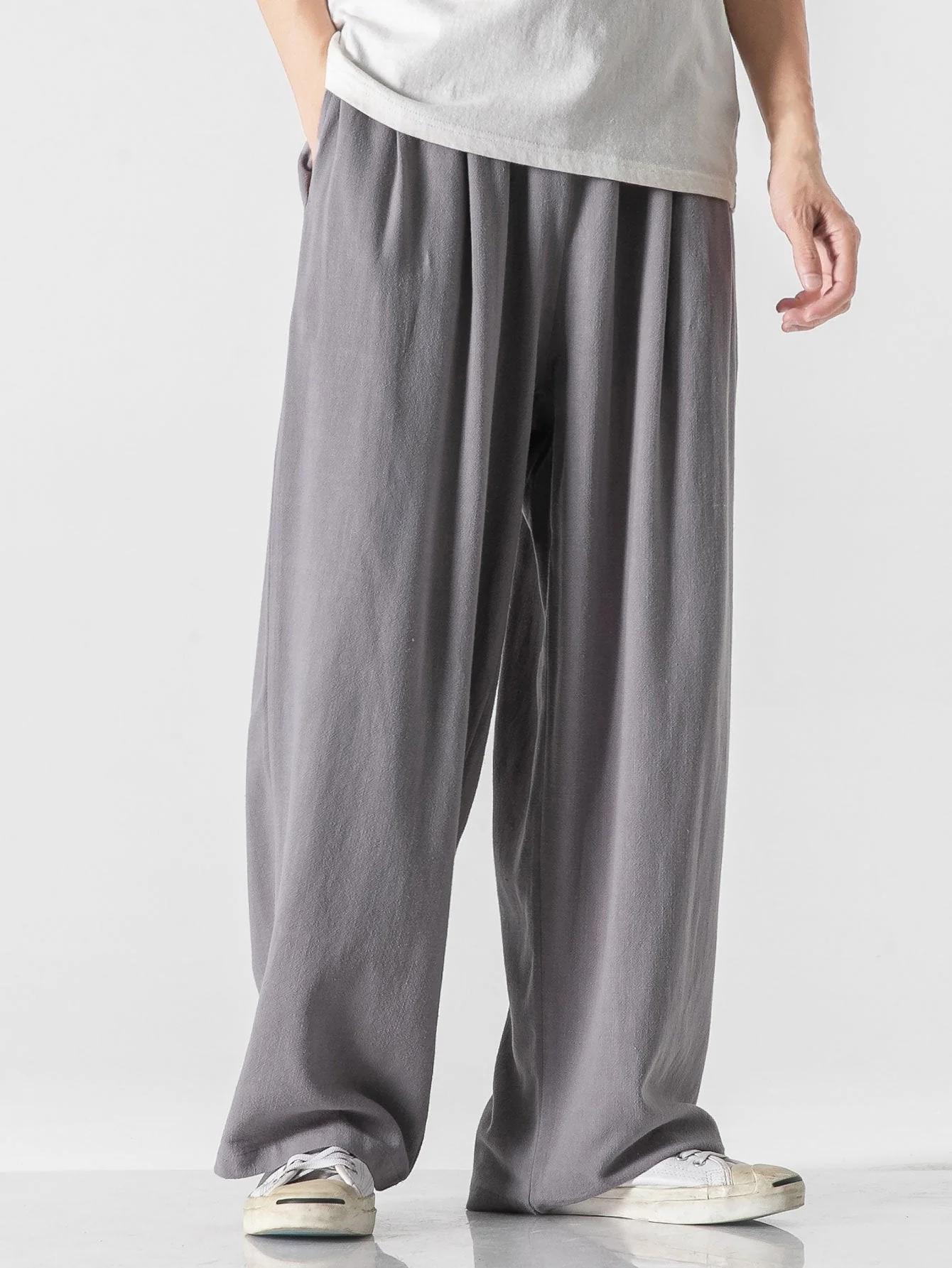 Barden® | Linen And Cotton Blend Relax Fit Wide Leg Pants - Image 6