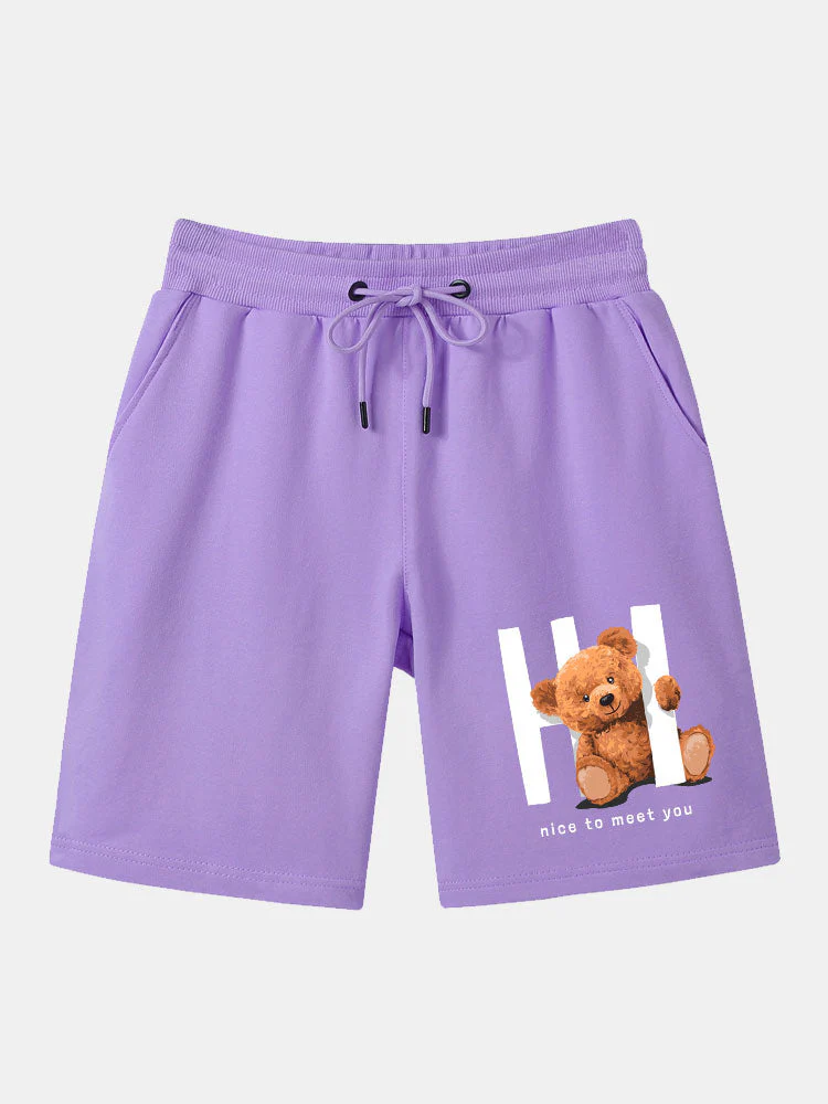 Barker® | Slogan Bear Print Mid Length Shorts - Image 5