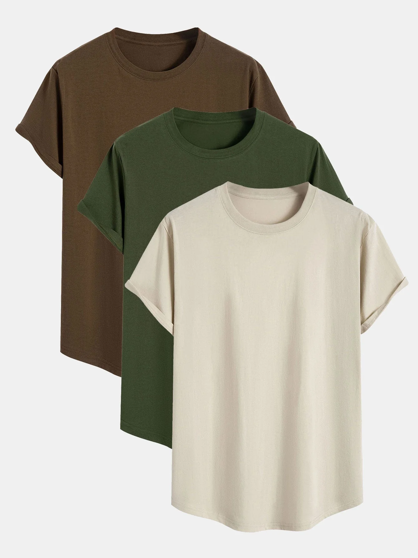 Barnaby® | 3 Pieces Basic Cotton Arc Hem T-Shirts - Image 4