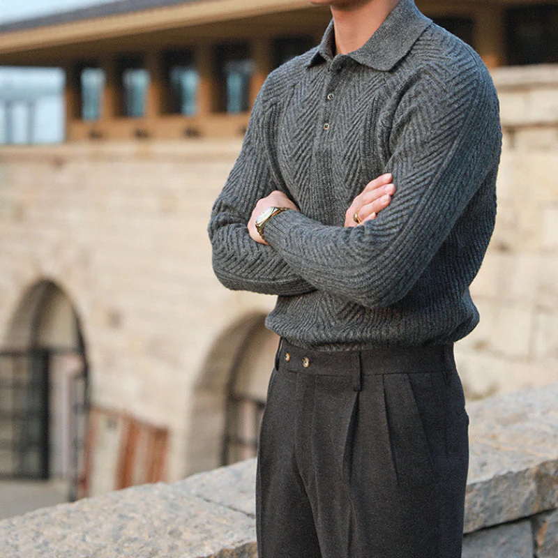 Barron® | Men's Autumn and Winter Casual Lapel Bottoming Sweater - Image 6
