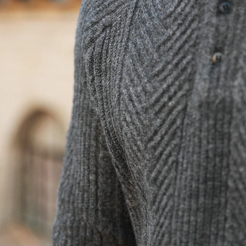 Barron® | Men's Autumn and Winter Casual Lapel Bottoming Sweater - Image 7