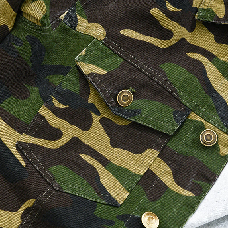 Barrow® | Men's Camouflage Canvas Retro Wear Lapel Jacket 18911497X - Image 8