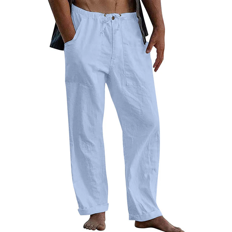 Bartelt® | Men's Casual Solid Color Cotton Linen Pants 10162865Y - Image 10