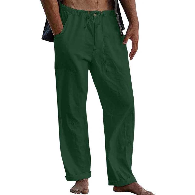 Bartelt® | Men's Casual Solid Color Cotton Linen Pants 10162865Y - Image 11