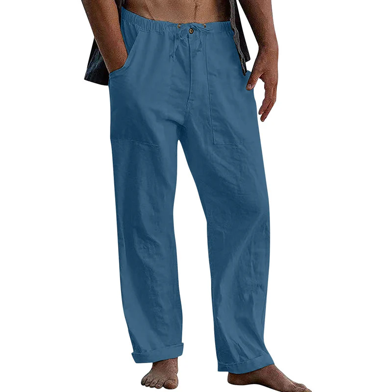 Bartelt® | Men's Casual Solid Color Cotton Linen Pants 10162865Y - Image 12